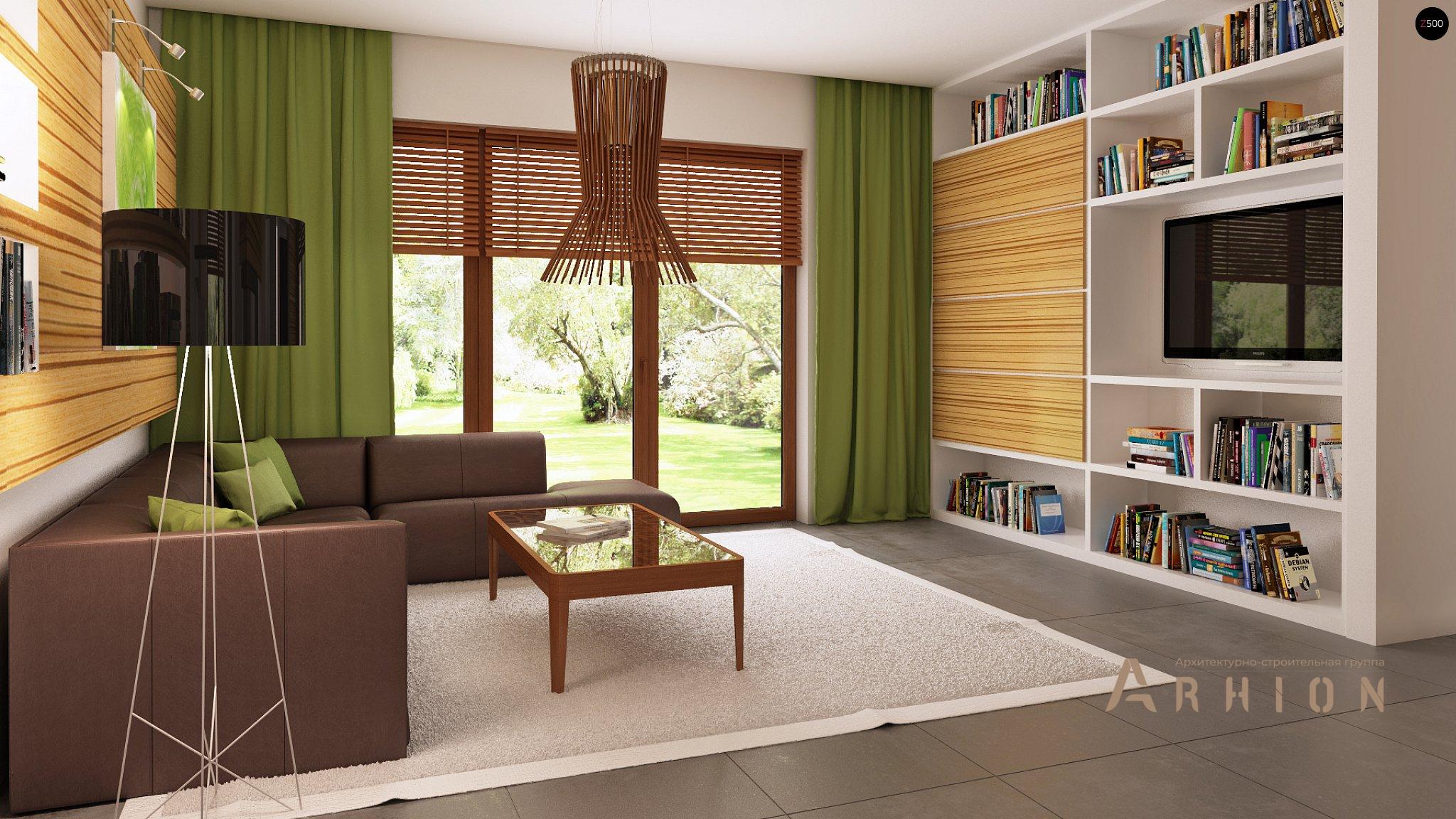 3. Проект одноэтажного дома в современном стиле с четырехскатной, Z64 a, площадью - 170 кв c мансардой